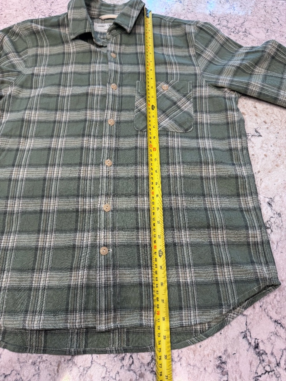 Rogue Territory Oxford Shirt // Sage Herringbone Plaid ( Size L)